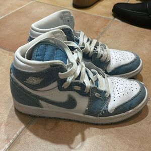 Kids denim Air Jordan sneakers. Size 2.5.
